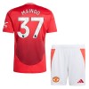 Camisola + Calções Manchester United Mainoo 37 Criança Equipamento 1ª 24/25